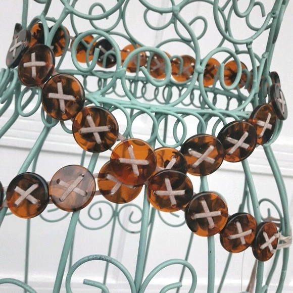 Chain Belt Tortoise Shell Buttons Retro Vintage - Picture 13 of 14